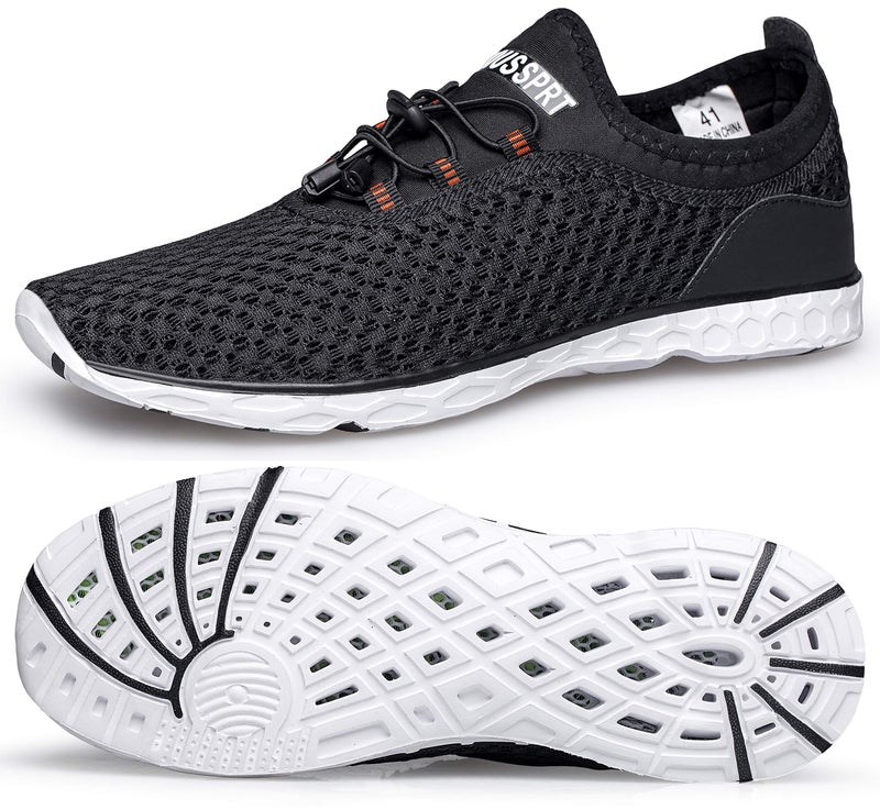 DOUSSPRT Men's Water Shoes Quick Drying Sports Aqua Shoes Blackwhite Size 11 - Image 1